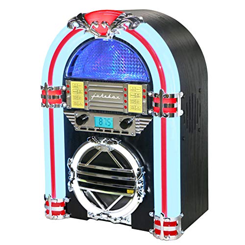 Silva Schneider Jukebox 66 - Gramola con Radio, CD, CD-R, FM, Negro, Blanco, Rojo