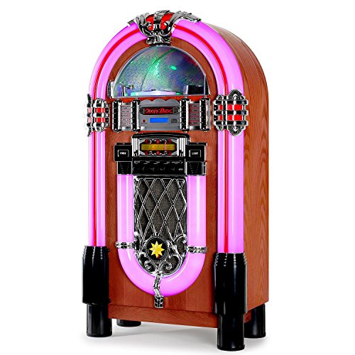 AUNA Graceland XXL Jukebox Vintage - Rockola Discos, MP3, CD, AUX, Radio FM, Puerto USB,...